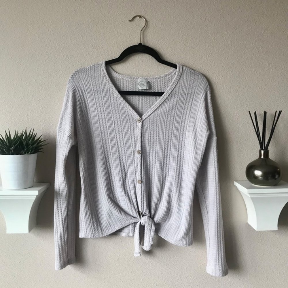 Tie Waffle Knit Top